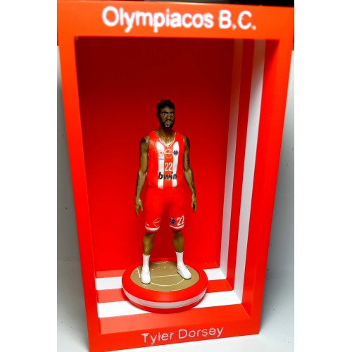 1/24 Tyler Dorsey Olympiacos BC Euroleague Winner 2016 Handpainted Figure in a showcase